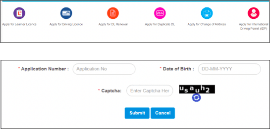 Enter your application number, date of birth and captcha code