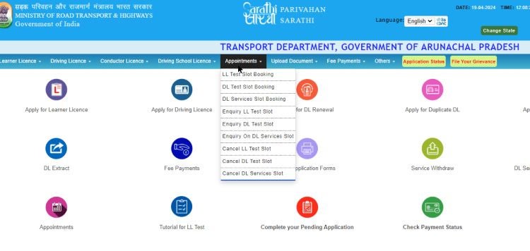 After uploading all the documents, you need to select a slot for your driving test to be held at the RTO.