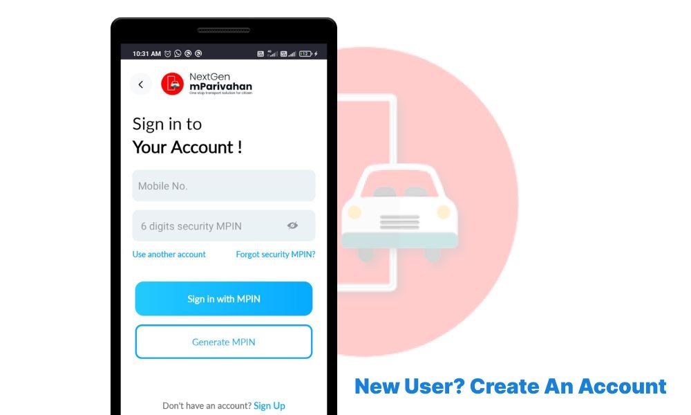 Create an Account In the mParivahan App 