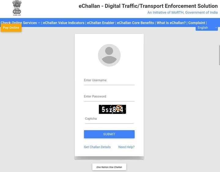 Enter your Challan number