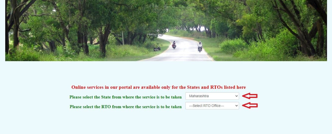 Step 5: Choose the RTO from where you want to renew your Driving Licence. 