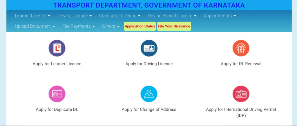 Step 3 : Once you’ve selected your state, click on “Apply for Driving Licence.” 