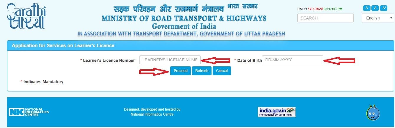 Step 3: Click on “Apply Online”.

Step 4: Select “Services on Learner’s Licence”.