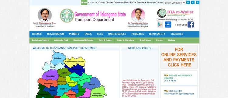 Driving Licence Status Online in Telangana