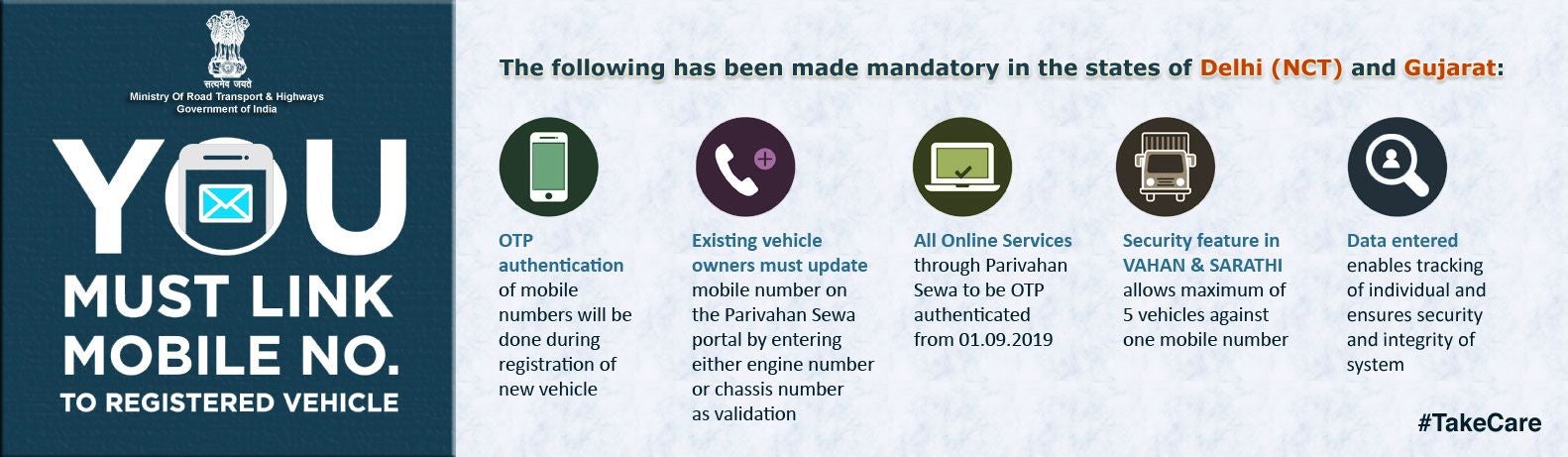 Link mobile number to registered Vehicle