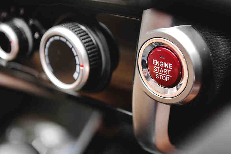Car with start stop button